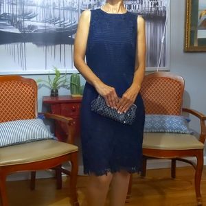 Ann Taylor Petite Black Lace Cocktail Dress Size 10P